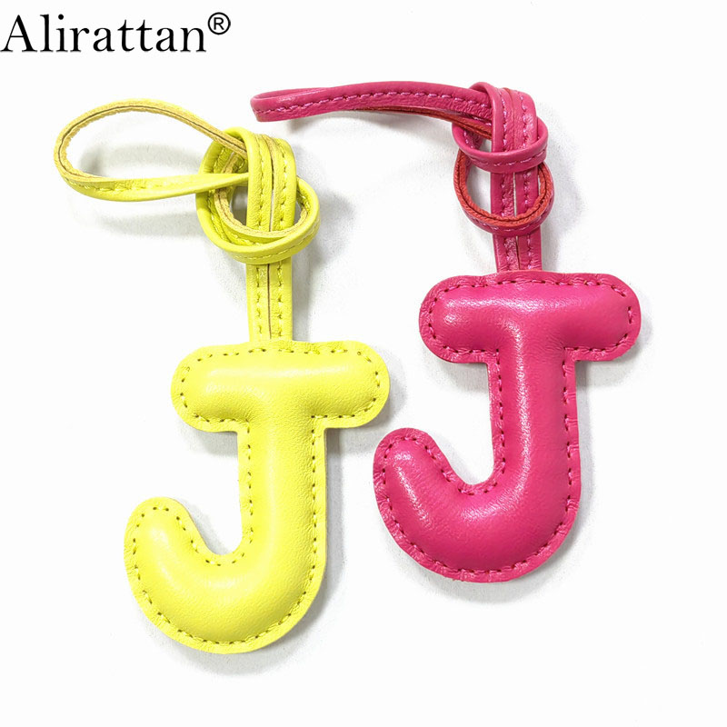 Monogram Keychain Leather - Alirattan nueva tendencia letra inglesa J