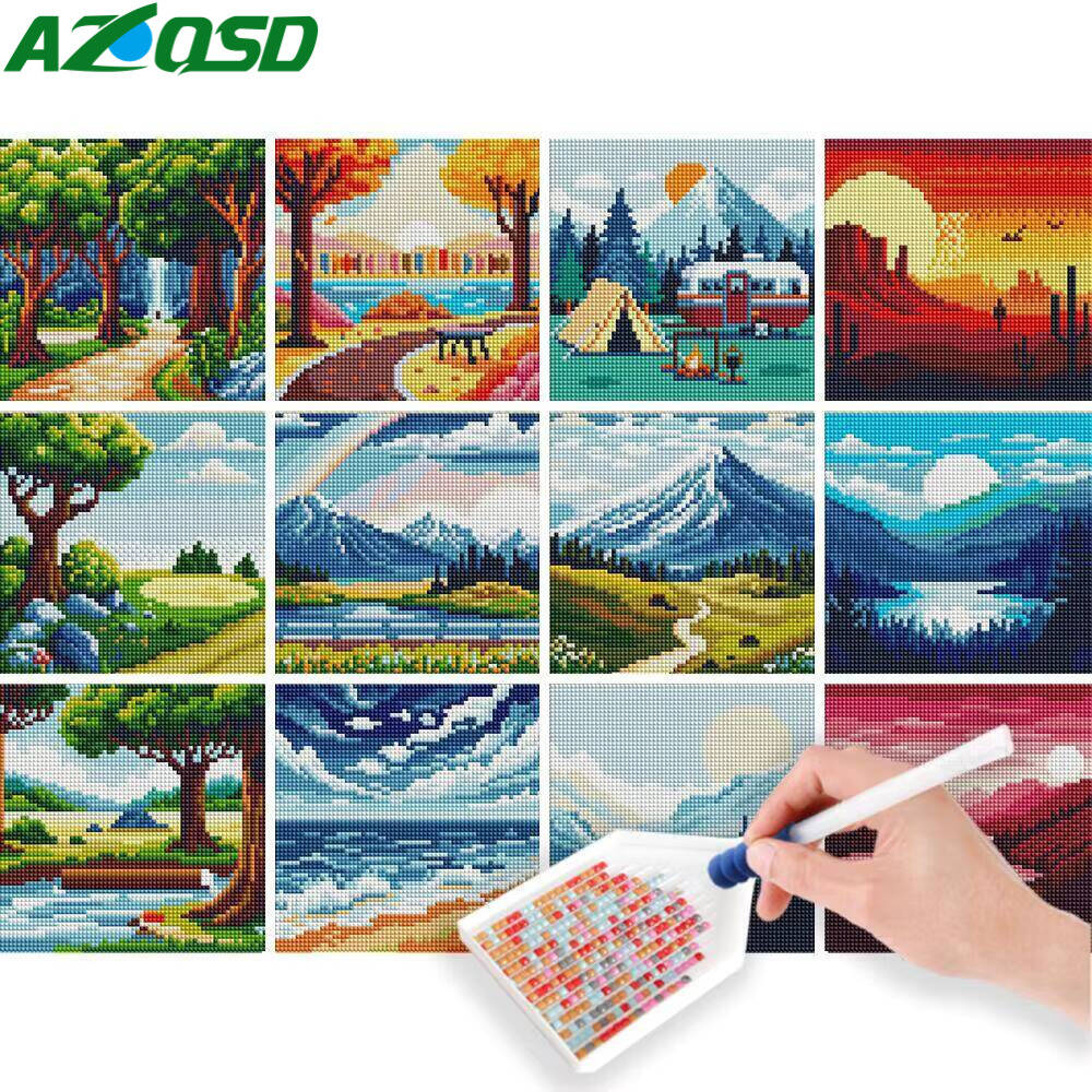 Photo Mosaic Print - AZQSD 12 Uds pintura de diamante