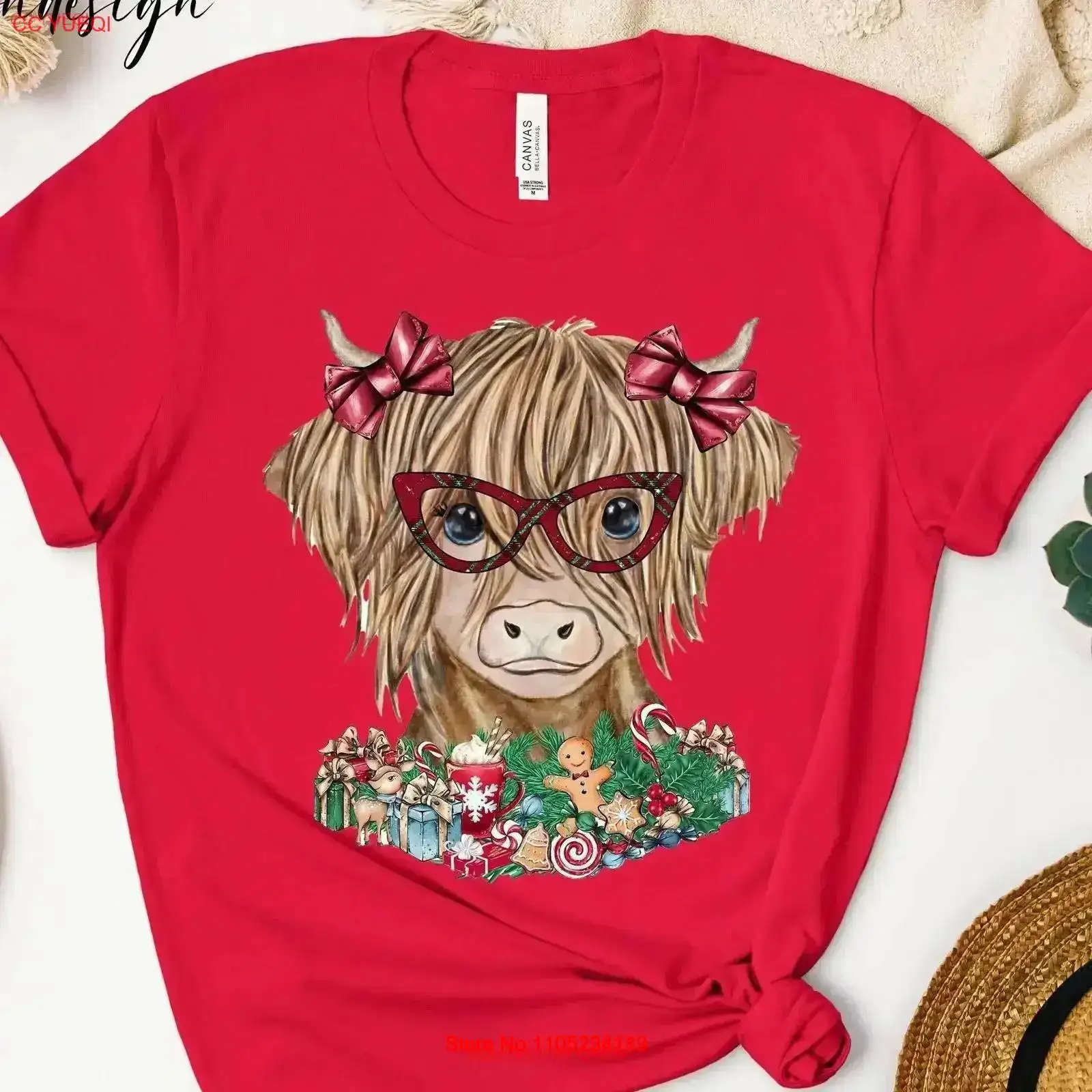 Family Tree Print - Camiseta navideña de vaca de las