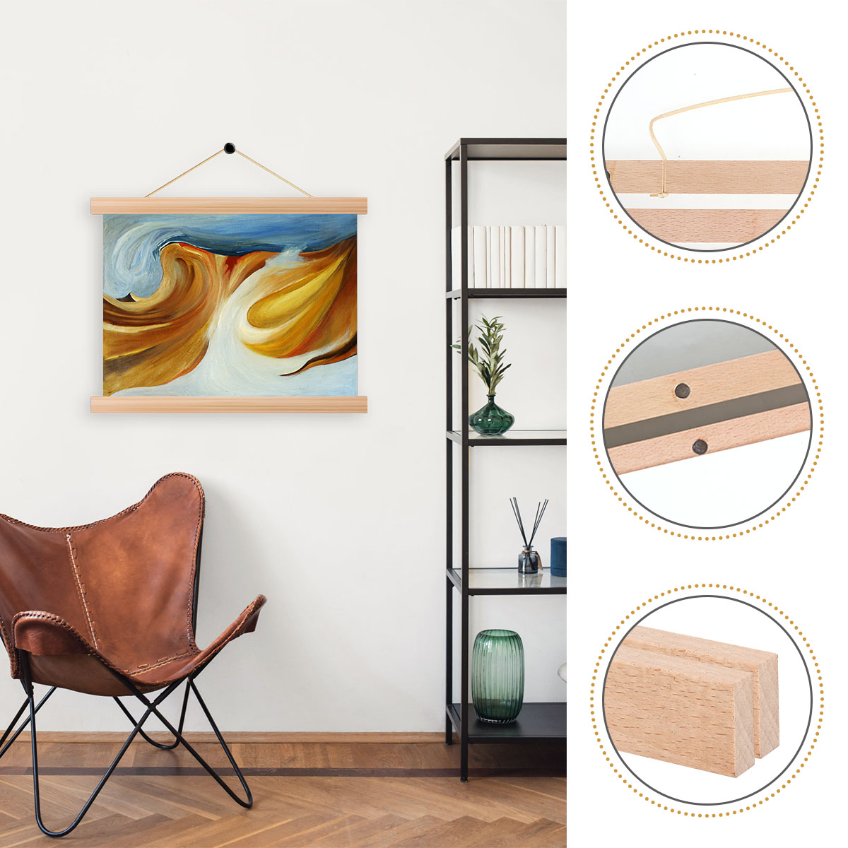 4 Uds. Marcos de suspensión de - Engraved Wood Frame reseña y precio