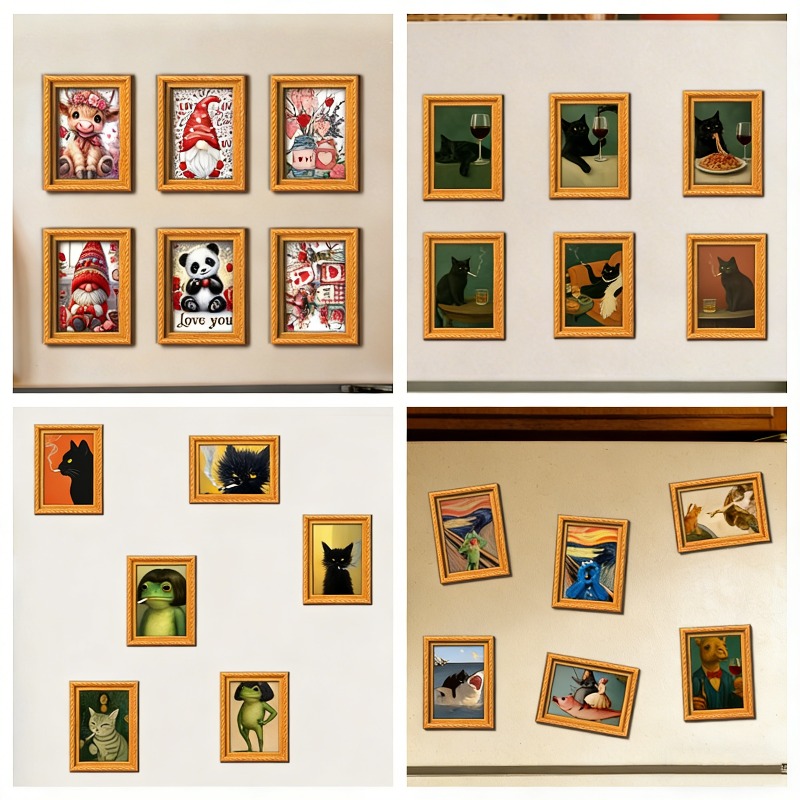 Juego de 6 imanes de madera pa - Engraved Wood Frame reseña y precio