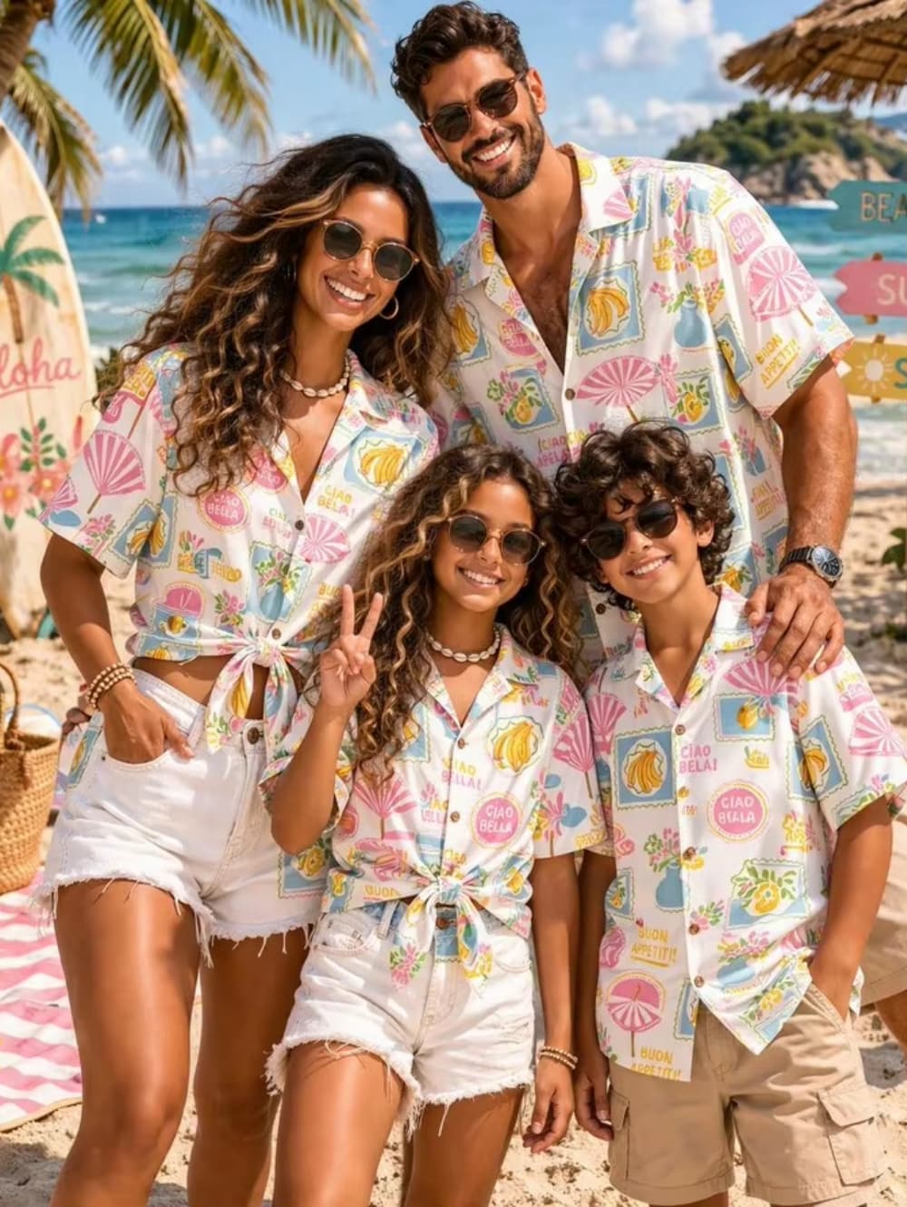 Camisa Hawaiana de Verano para - Family Tree Print reseña y precio